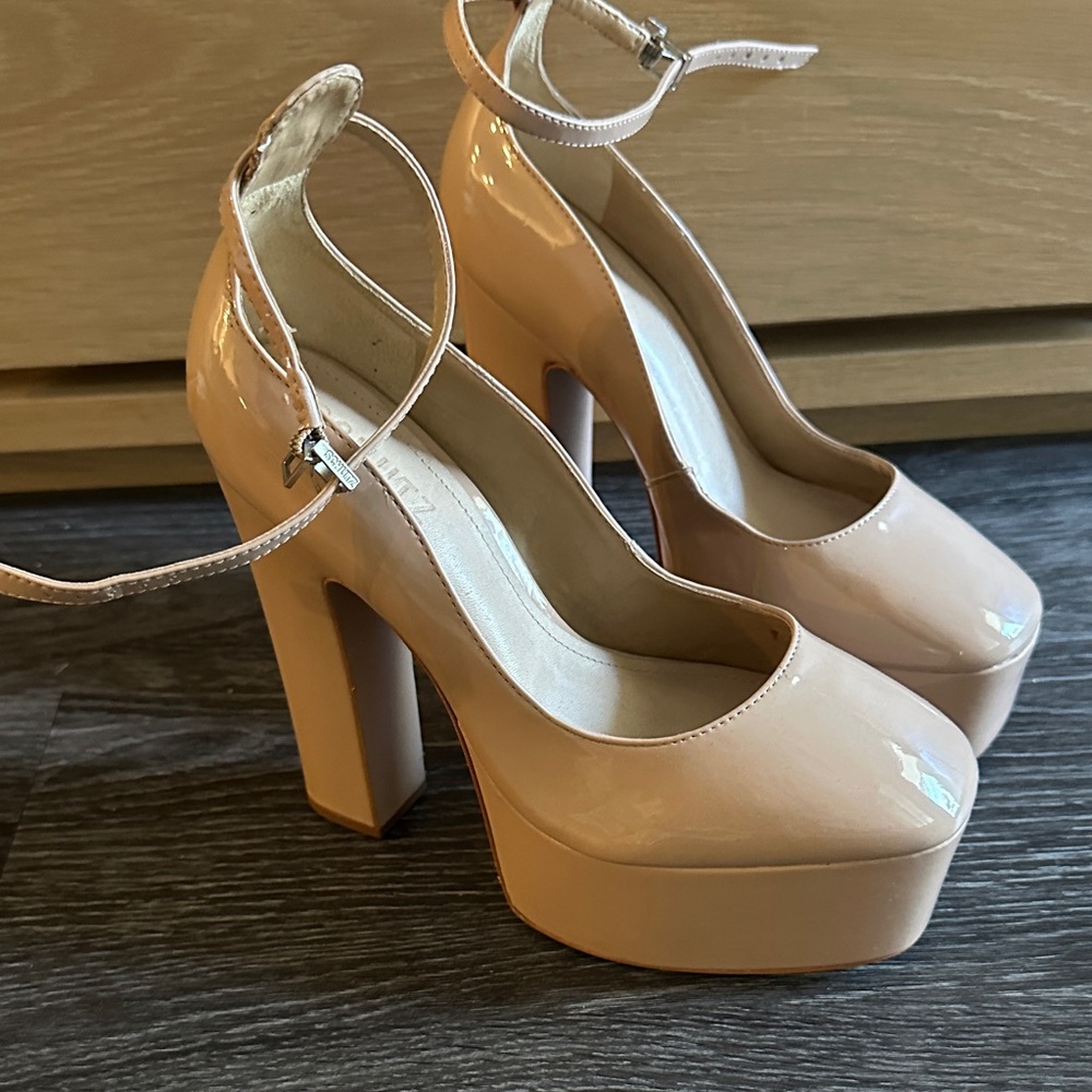 Schutz Nude Platform Heels